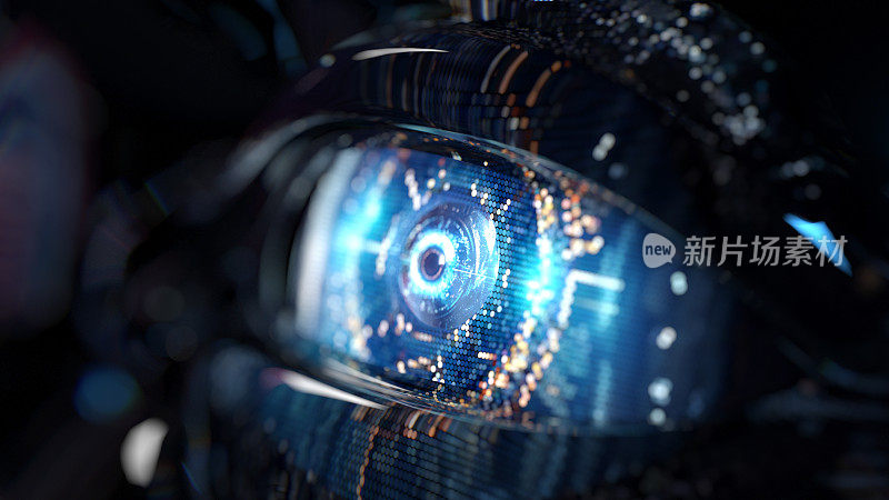 Cyborg Digital Eye, AI -人工智能数字概念